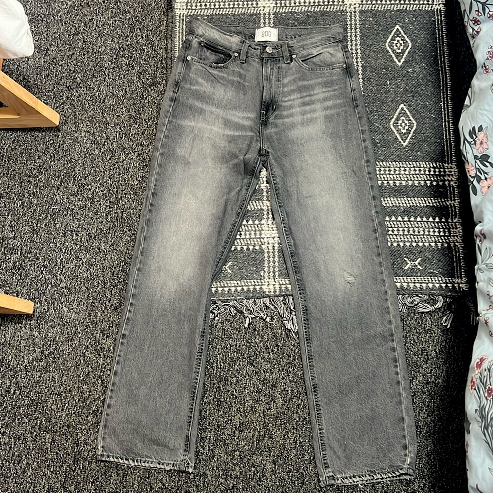 BDG High Wasted Cowboy Jeans | Distressed Black | Size 28